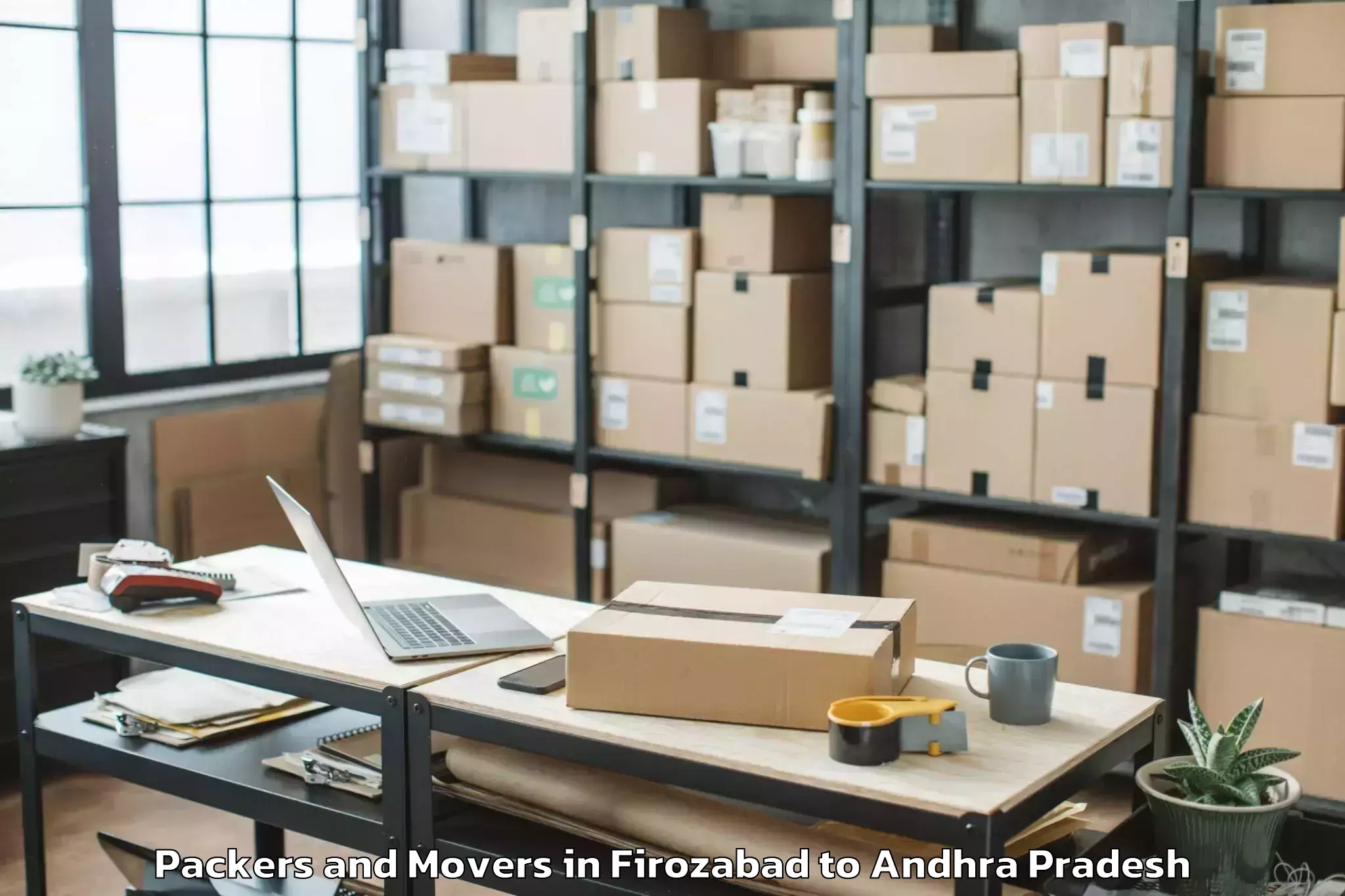 Professional Firozabad to Macherla Packers And Movers